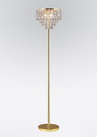 Atla French Gold Crystal Floor Lamps Diyas Designer Floor Lamps 
